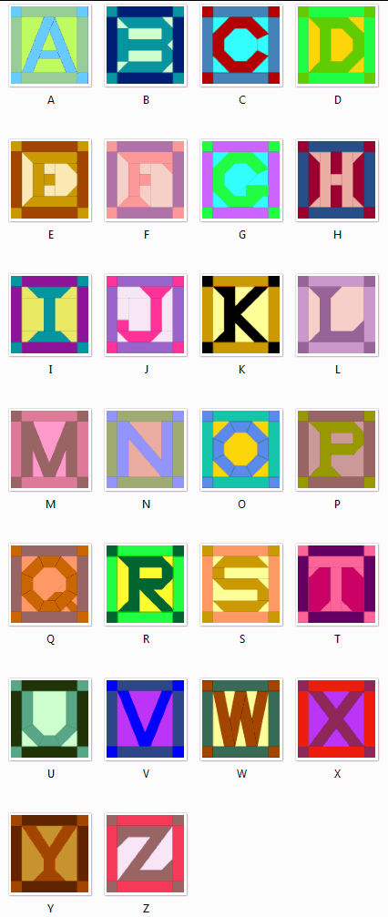 Alphabet Patchwork Patterns